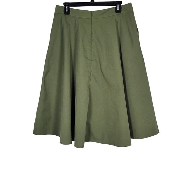 Shein Women's Green Single Breasted Flare Skirt with Button Details Size XL - Picture 8 of 11
